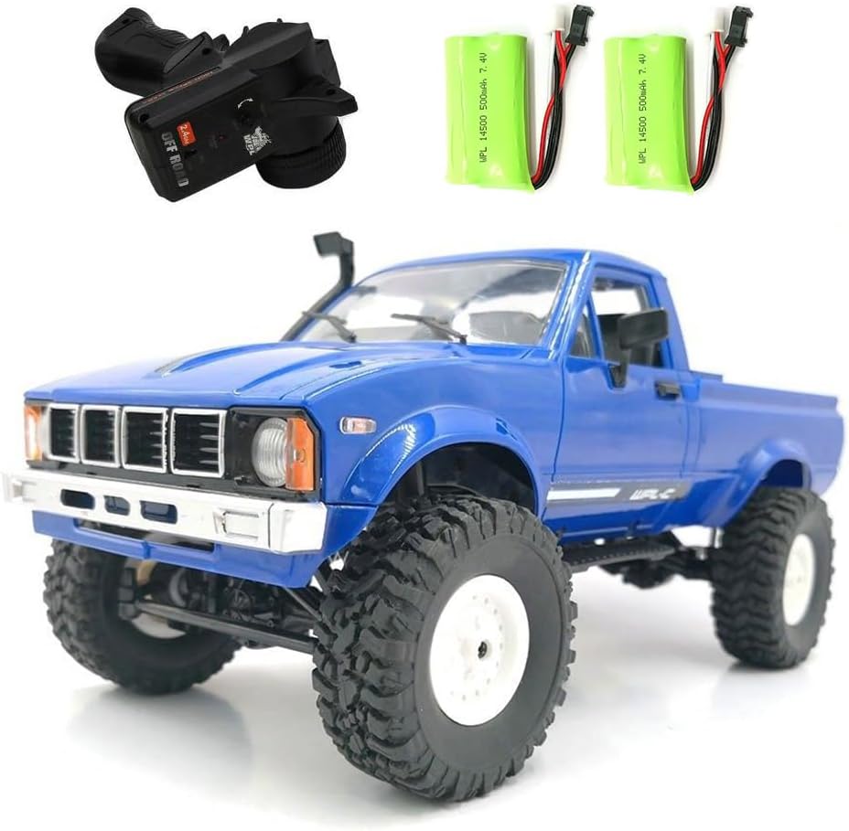 HLSFWDRIVE WPL C24 RC rock crawler truck, 1/16 scale 4x4 with LED lights