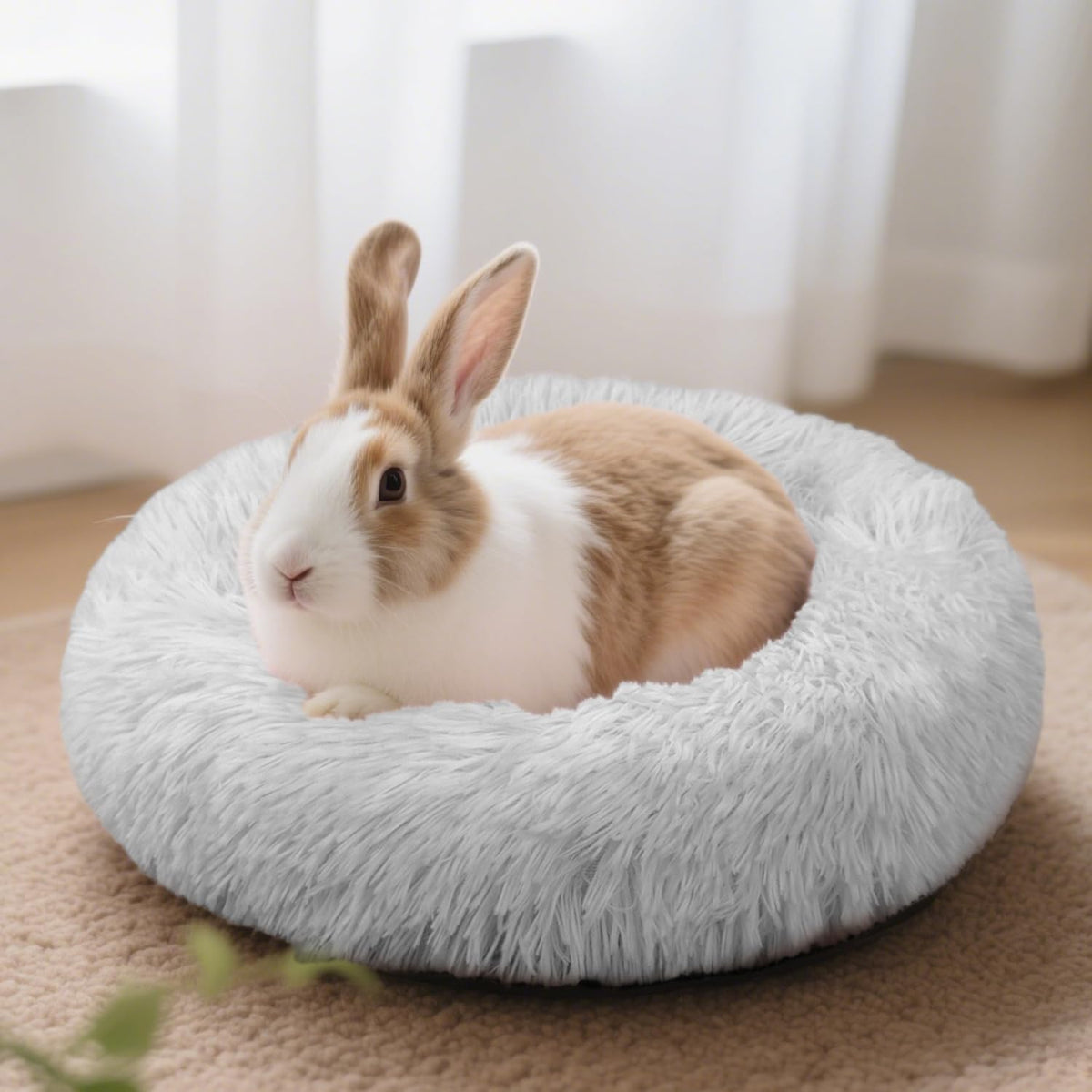Bunny Bed Large Rabbit Hideout Soft & Comfortable – Daily Care for Small Pets - Grey - image 3