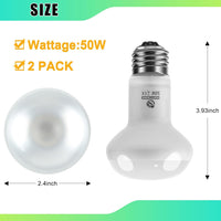Reptile Heat Lamp Bulbs, Simulate Natural Sunlight Heat Light Bulb, 2 Pack 100W Amphibian Terrarium - Intense Light / 2*50 - image 4