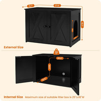 Cat Litter Box Enclosure, Hidden Litter Box Furniture - Black - image 4
