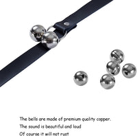 Leather Dog Doorbells to Go Outside, Brass Potty Training Bell – Essentials for Dogs - 2 Black Leather Silver Bells - image 2
