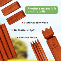 SunNordic rubber wood Kubb yard game set with king, blocks, batons and canvas carry bag - view 6