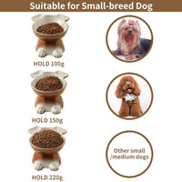 Nihow Elevated Ceramic Dog Bowls: 6.5 Inch Raised Dog Bowl for Food - 8.5 OZ (1 Bowl) / Brown - image 3