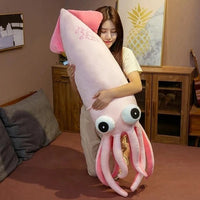 Full Size Squid Soft Stuffed Plush Pillow Toy