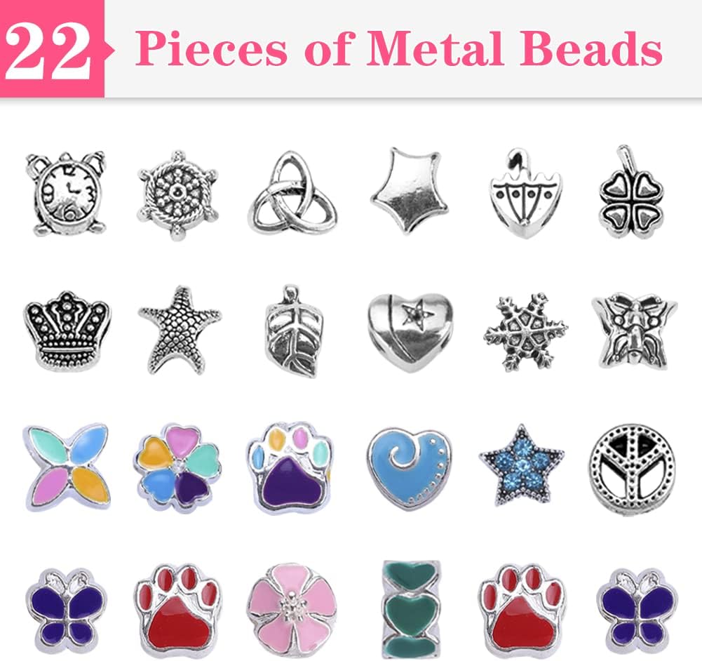 VICTLOV Charm Bracelet Making Kit, DIY Craft for Girls - Pink 126 Pieces - image 4