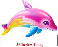 Zugar Land 2-Pack 36-Inch Pink Rainbow Dolphin Inflatable Beach Pool - image 3