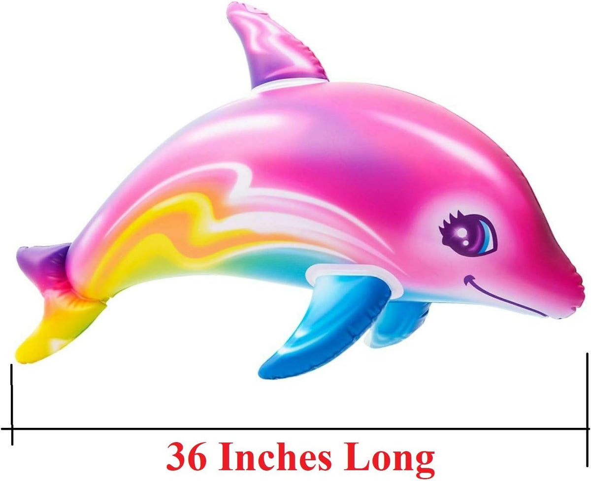 Zugar Land 2-Pack 36-Inch Pink Rainbow Dolphin Inflatable Beach Pool - image 3