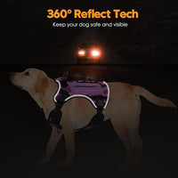 Heavy-Duty Tactical Dog Harness for Large Dogs, No Pull Adjustable Reflective Pet Vest with Molle System, K9 Military-Grade Control for Service Training, Outdoor & 10+ Breeds, Purple Camo, XX-Large