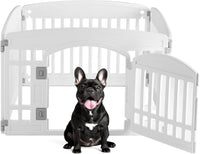 DUMOS Plastic Dog Playpen - Modern White / 4 Panel / 24 Inch