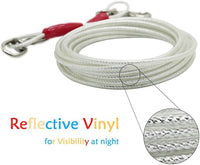 Petest 25ft Reflective Tie-Out Cable for Super Dogs Up to 250 Pounds