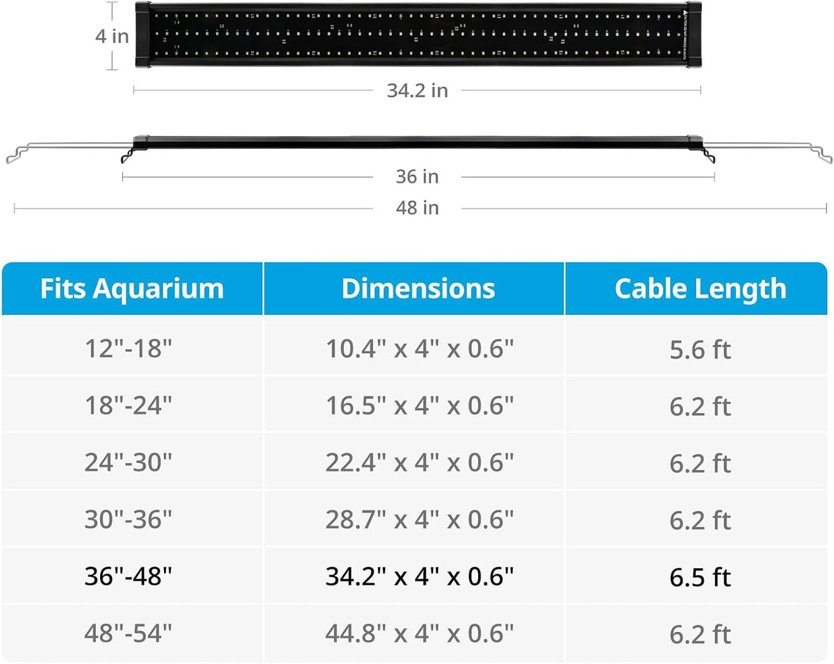 NICREW ClassicLED Plus LED Aquarium Light, 15W - 36 - 48 in - image 2