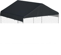 Outdoor Dog Kennel Cover 10' x 10' Replaceable Top Cover - Black / 10' x 10'