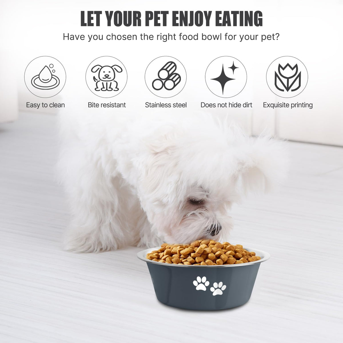Stainless Steel Dog Bowls - Grey / 3.6 Cups/29 OZ - image 2