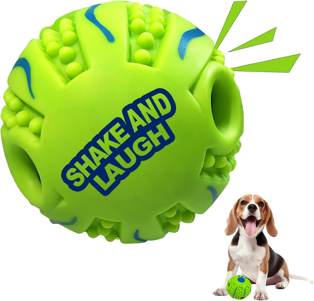 Dog Toys Ball, Interactive, M - Spiky, Wave / M 3.46 in (8.8 cm)