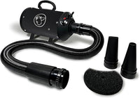 Flying Pig High Velocity Dog Pet Grooming Dryer w/Heater (Flying One, Black w/White Logo)