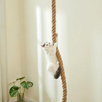 SHENGOCASE 1.9" x 8.9Ft Cat Climbing Jute Rope for Ceiling with Hook, Wall Mounted Furniture for Indoor and Outdoor Cats, Cimbing Pole (8.9 Feet)