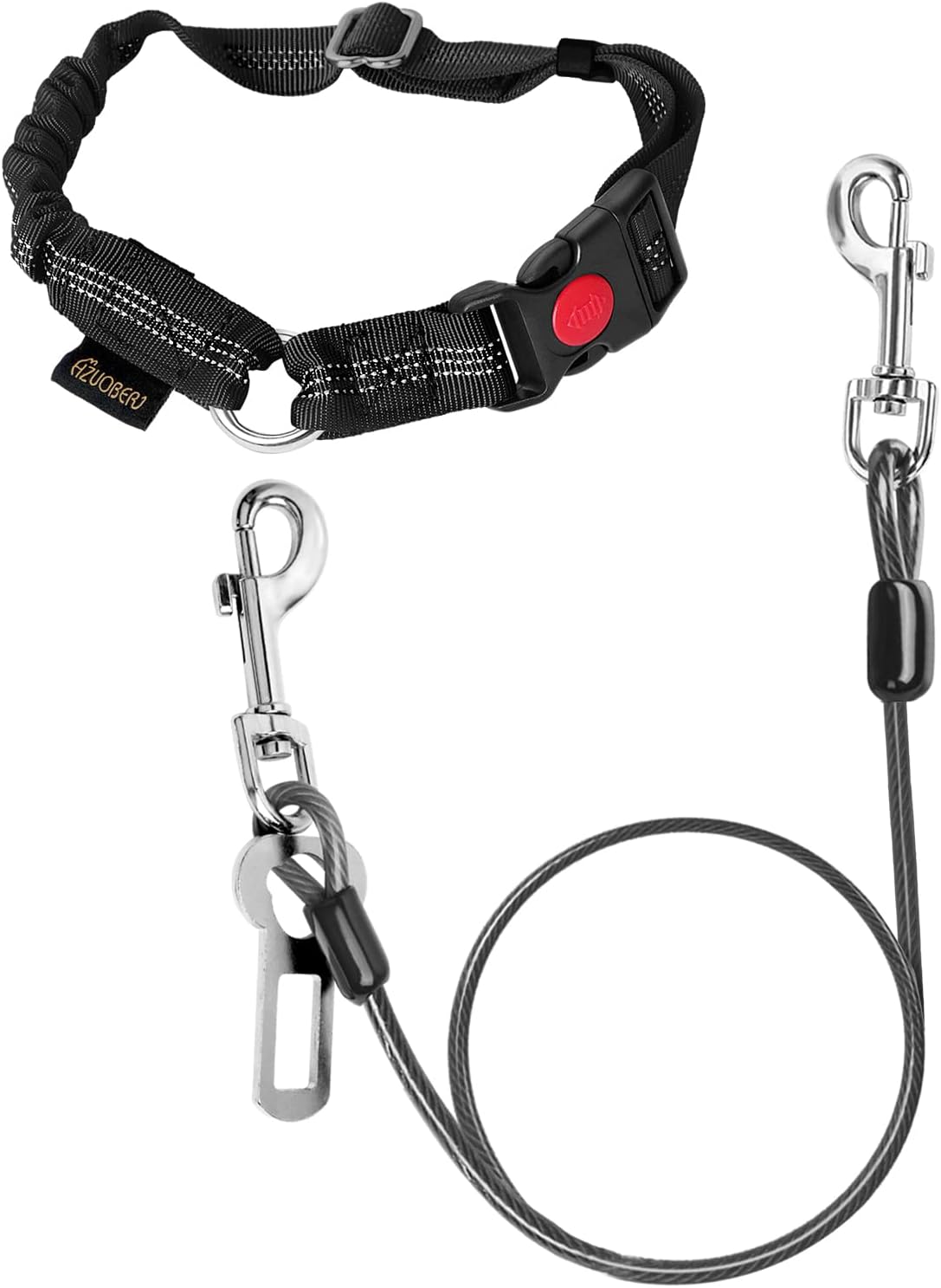 Chew Proof Dog Car Seat Belt - Black(Detachable) / 1 Pack