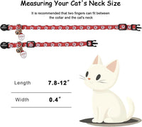 2 Pack Cute Cat Collars - Cartoon Bee Ladybug Breakaway Cat Collar with Bell & Matching Pendant - Pink&Red - image 4