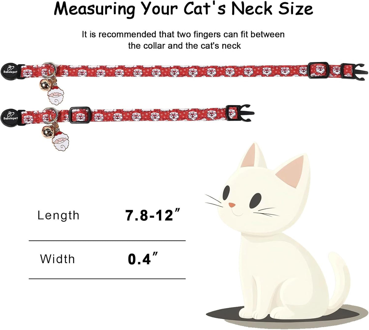 2 Pack Cute Cat Collars - Cartoon Bee Ladybug Breakaway Cat Collar with Bell & Matching Pendant - Pink&Red - image 4