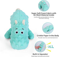 DODODOLA Cute Stuffed Hippo Dog Toys Squeaky Dog Toys with Crinkle Paper Dog Plush Toys for Large Breed Dog Chew Toys for Small, Medium, Large Dogs