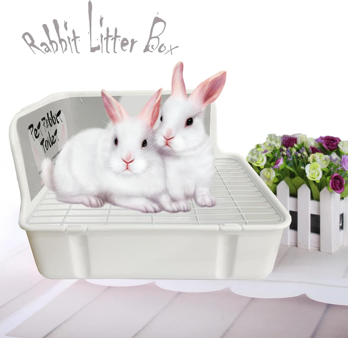 kathson Guinea Pig Litter Box, Bunny Potty Training - Plastic-White - image 2