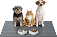 Large Dog Mats for Food and Water - Gray / 40"L x 30"W