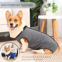 Dog Surgery Recovery Suit,Abdominal Surgical Suit for Dogs,Recovery Suit for Dogs,Prevent Licking Surgical Wound Dog Cone Alternative Grey S