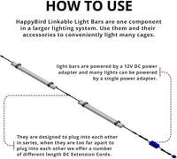 HappyBird Lightning (A Divison of M&M Cage) 24" LED linkable Light bar Without Power Source for Multiple Bird Breeder Cages, Full Spectrum LED. Will NOT Run ON ITS OWN (Single)