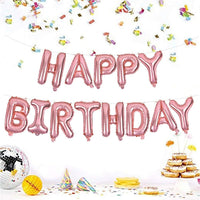 TONIFUL 16 Inch Black Happy Birthday Balloons Banner Decorations - Rose Gold - image 2