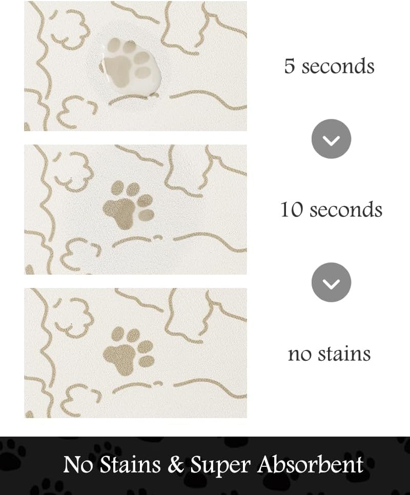 PADOOR Pet Feeding Mat-Absorbent Dog Mat for Food and Water Bowl-No - 23"x34" / Frame Dogs - image 2