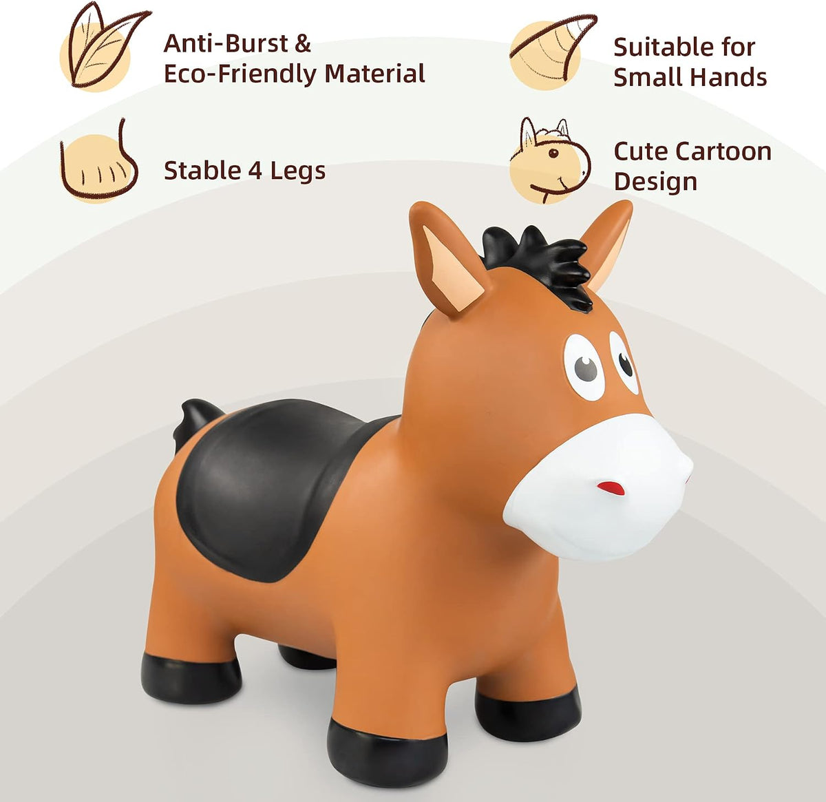 ZOOJOY Inflatable Horse Hopping Toy - Black Horse - image 4