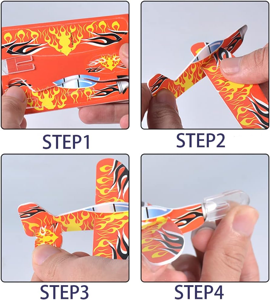 Manmel 50 Pcs Foam Gliders Planes Toys for Kids, Paper Airplane - Medium (Pack of 3) - image 4