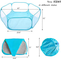 Small Animals Playpen, Portable Pop-up Open Interactive Pet Tent - Blue - image 3