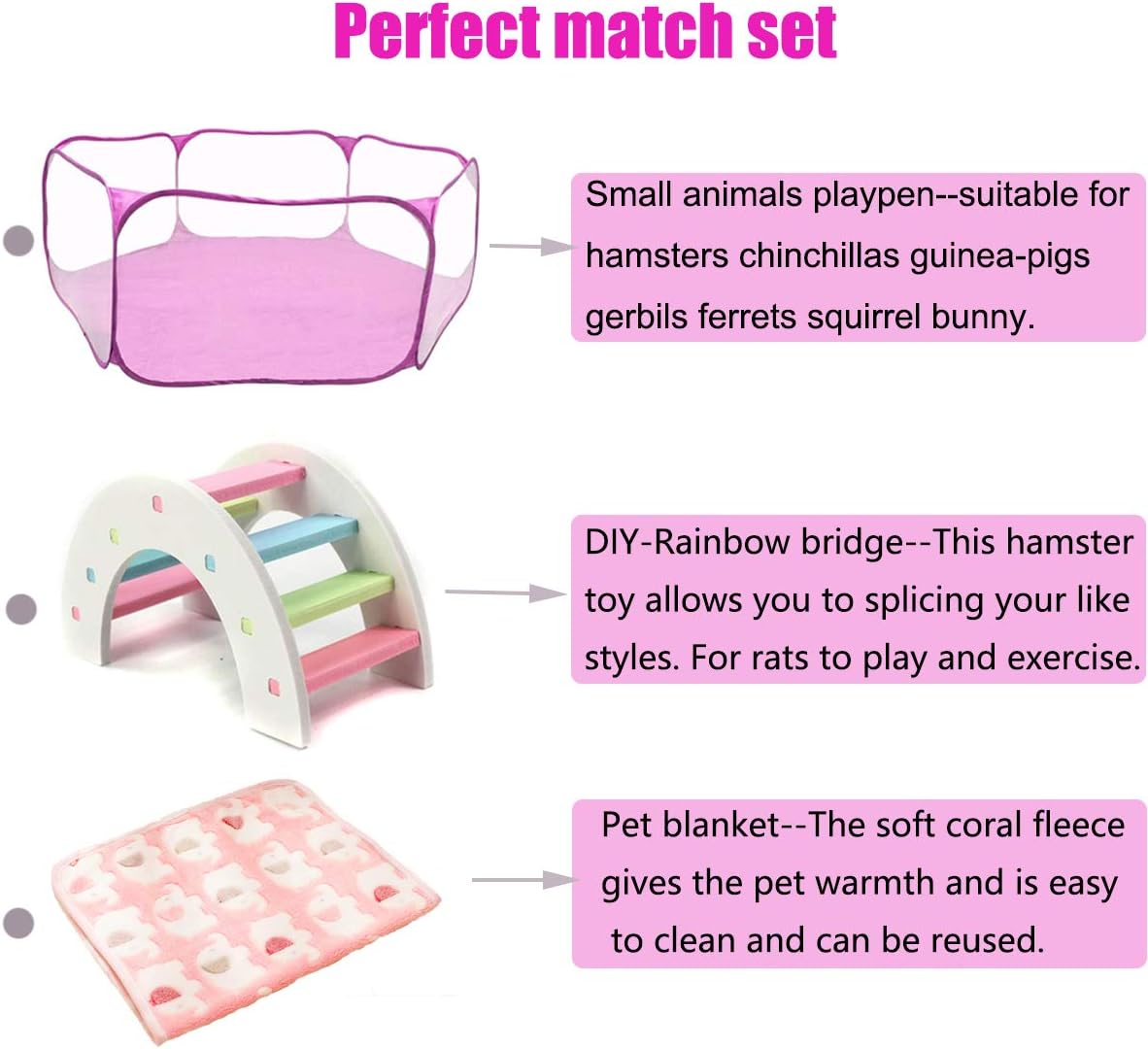 Hamster Foldable Exercise Playpen - Pink - image 4