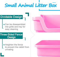 Hamiledyi Rabbit Litter Box Extra Large Bunny Litter Boxes – Daily Care for Small Pets - X-Large / Pink - image 3