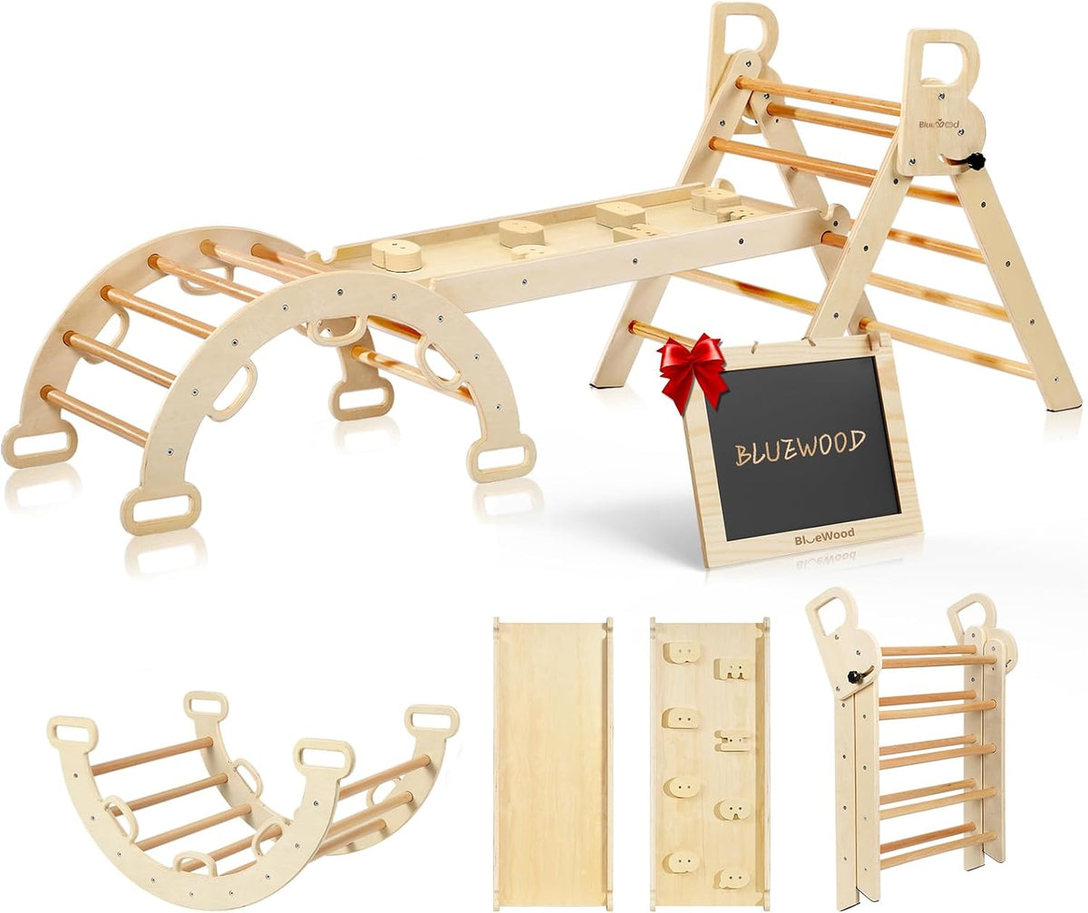 BlueWood Pikler Triangle Set with Cushion - Natural Wood / No Cushion