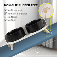 Elevated Ceramic Dog Bowl Set - Black / Medium - image 4