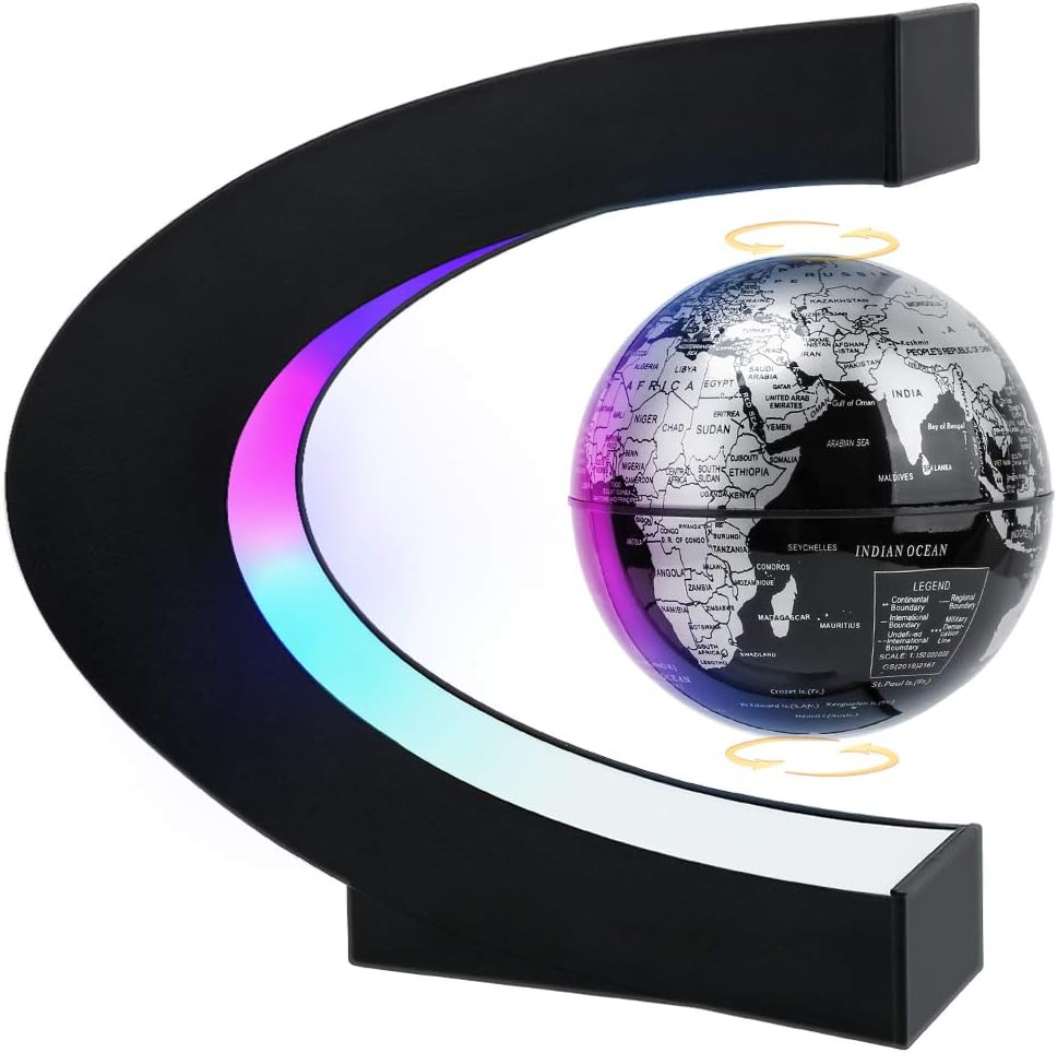 Magnetic Levitating Globe with LED Light - Black