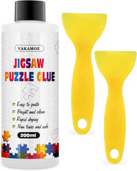 YAKAMOZ Jigsaw Puzzle Glue Clear, Quick Drying with Scraper - 200ml
