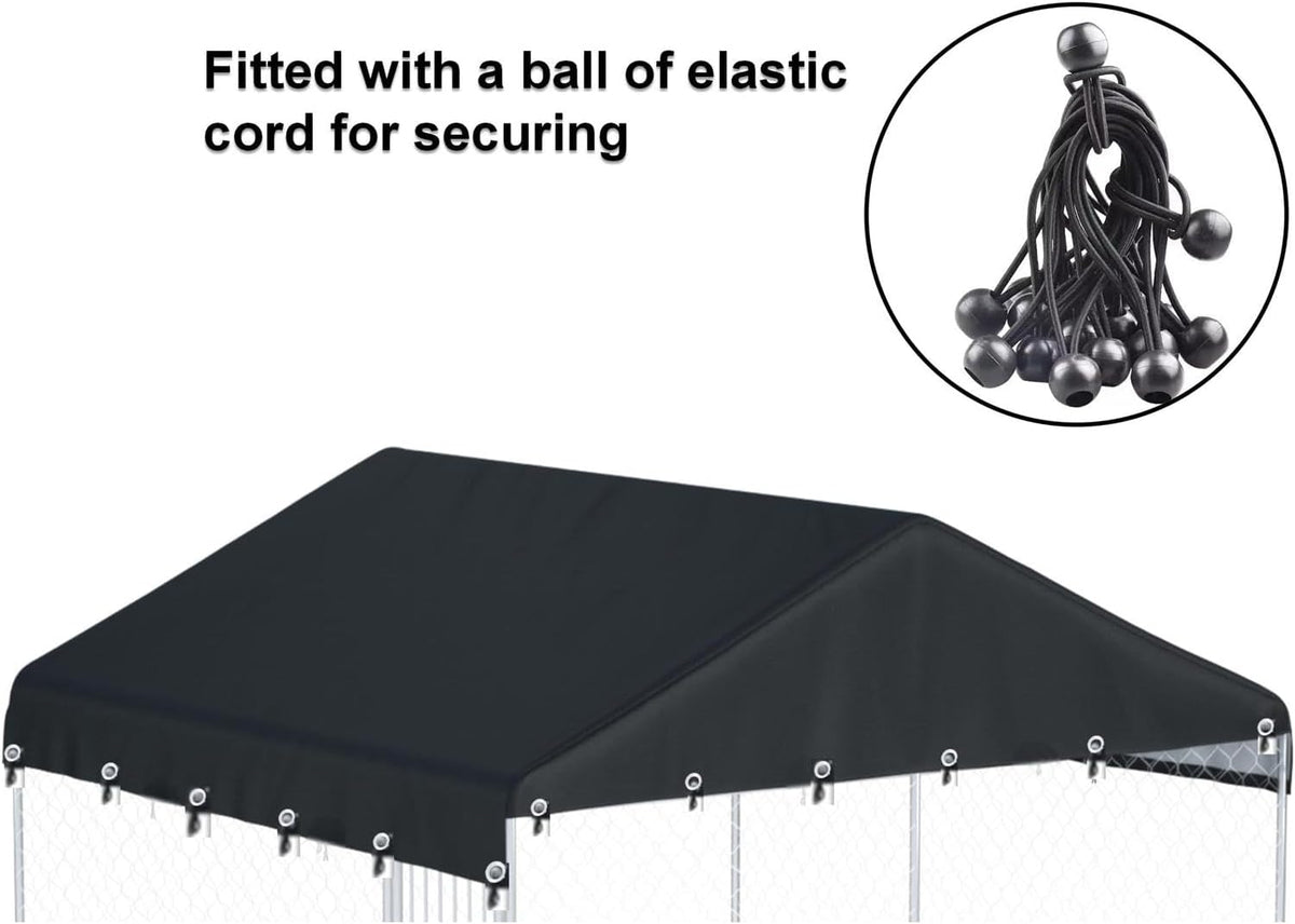 Outdoor Dog Kennel Cover 10'W x 10'L Replacement Covers - Black / 10'W x 10'L x 1.8'H - image 3