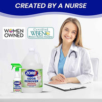 ZORBX Unscented Odor Eliminator for Strong Odor 16 Oz + 128 Oz - Used in Hospitals & Healthcare Facilities - Advanced Trusted Formula, Fast-Acting Odor Remover Spray for Dog, Cat, House & Carpet