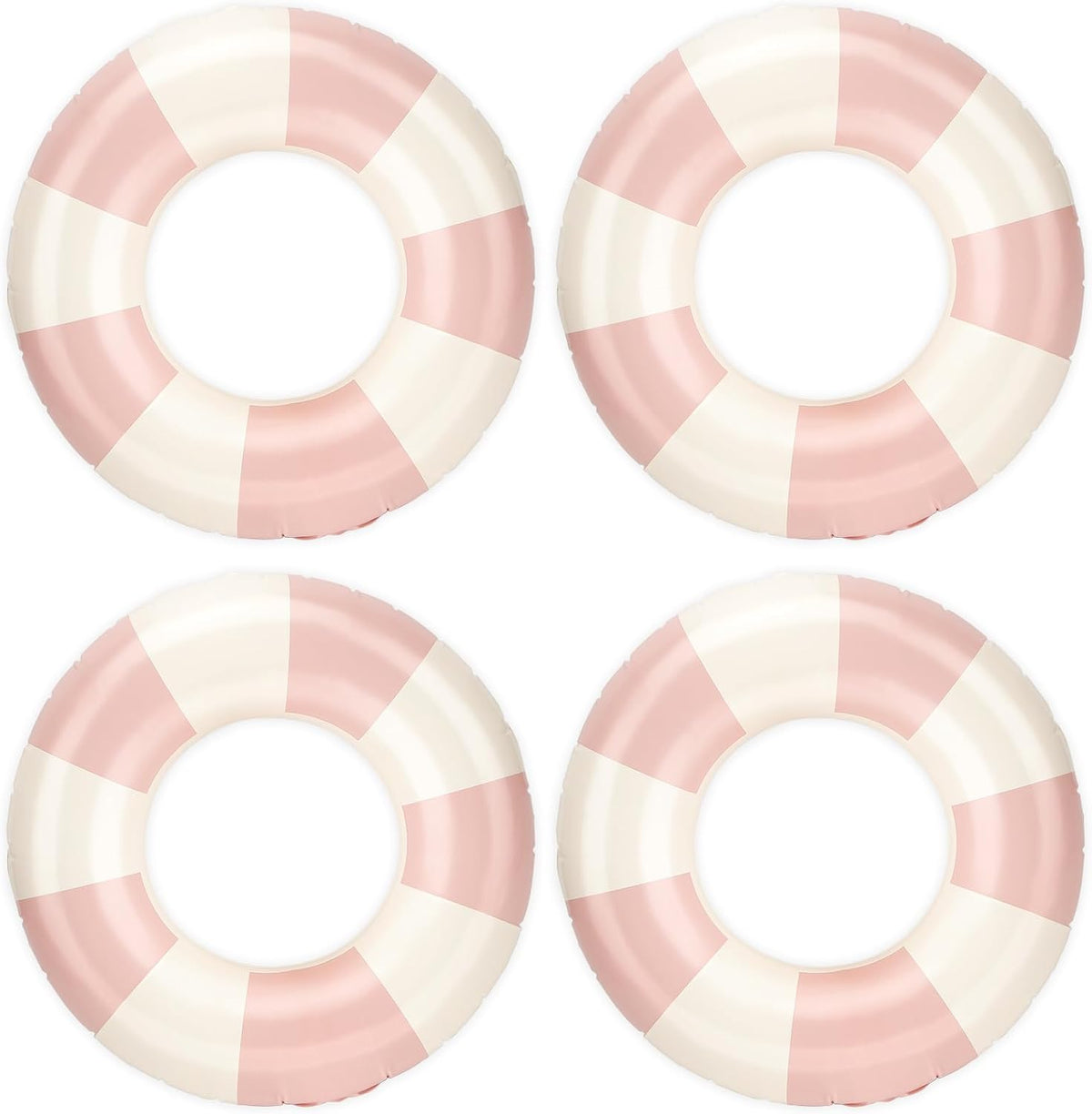 Rugwioyu pool tubes for kids, two round blue and white inflatable swim rings - view 5