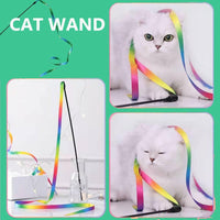 LASOCUHOO Interactive Cat Wand Toys Interactive Cat Teaser Wand - Greenrainbow - image 2