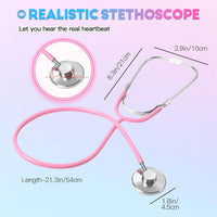 Phobby Kids Stethoscope Toy for 3 4 5 Years Old - pink and blue - image 2