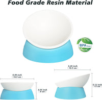 17 oz Raised Cat Food Bowls, Adjustable-Angle Pet Bowls - Milky White, Light Blue & Milky White, Pink - image 4