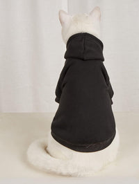 Basic Dog Hoodie Sweatshirt Puppy Sweater Warm Cat Costumes Pet - X-Large / Black - image 2