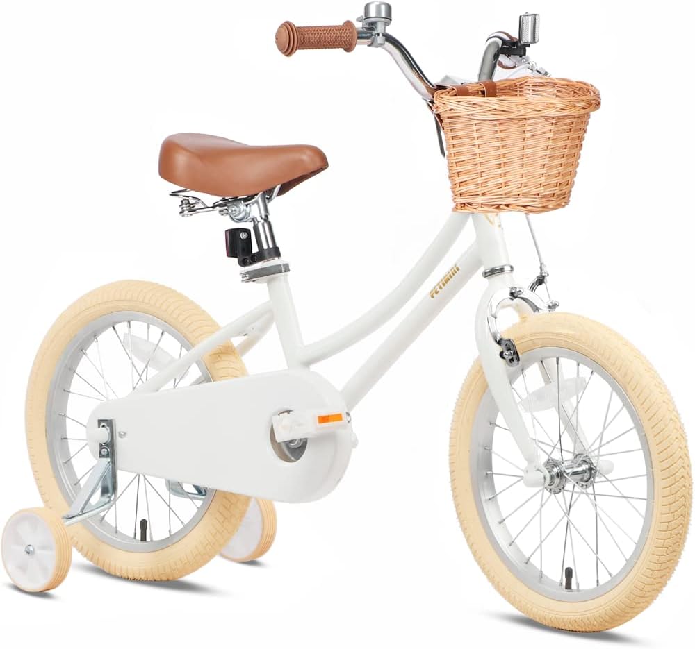 Petimini 12 14 16 18 20 Inch Kids Toddler Bike for Boys Girls – Fun for Kids & Family - White / 16 Inch