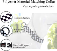 Roses&Poetry Reflective Dog Collar with Gradient Mistyrose - L / Checkered - image 4