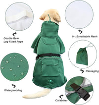 Dog Raincoat Waterproof Adjustable Rain Jacket Small Dogs Green - Green / 3XL-Fit for 25-33 pounds - image 4