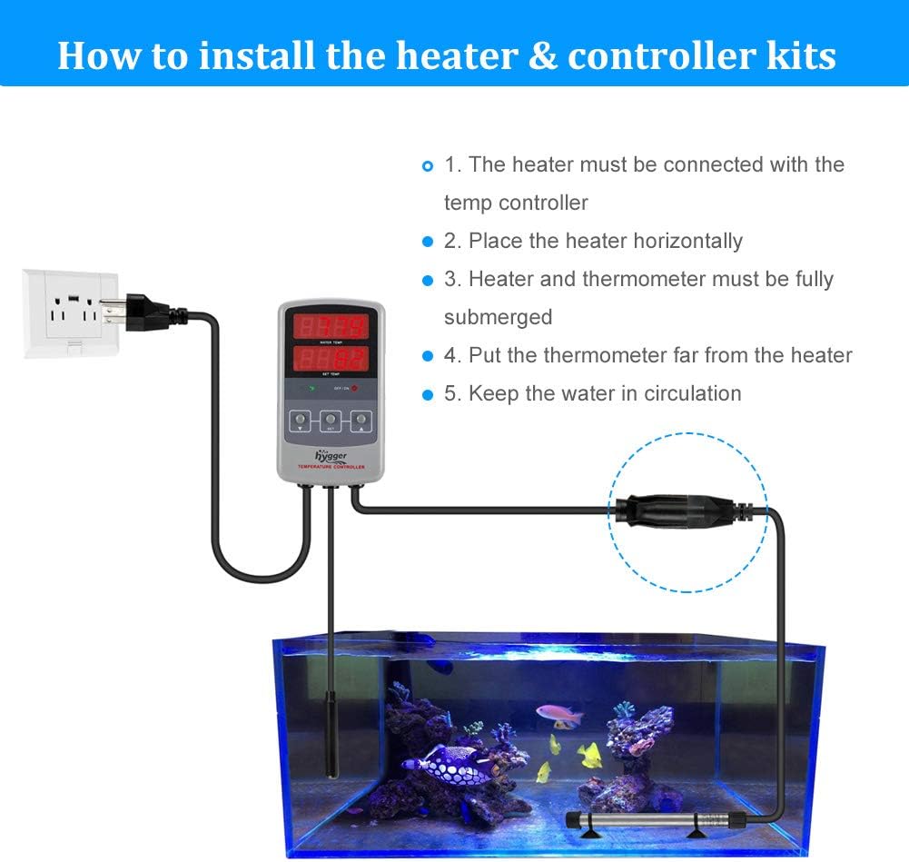 hygger Pinpoint Saltwater Aquarium Heater with Digital Thermostat IC - 500w - image 2